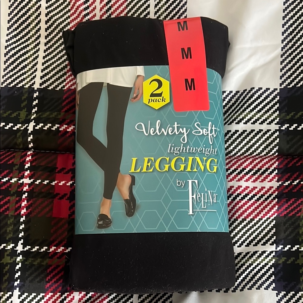 2 Pack Felina Black Velvety Soft Leggings